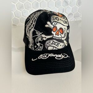 Ed Hardy Black Skull Graphic Cap